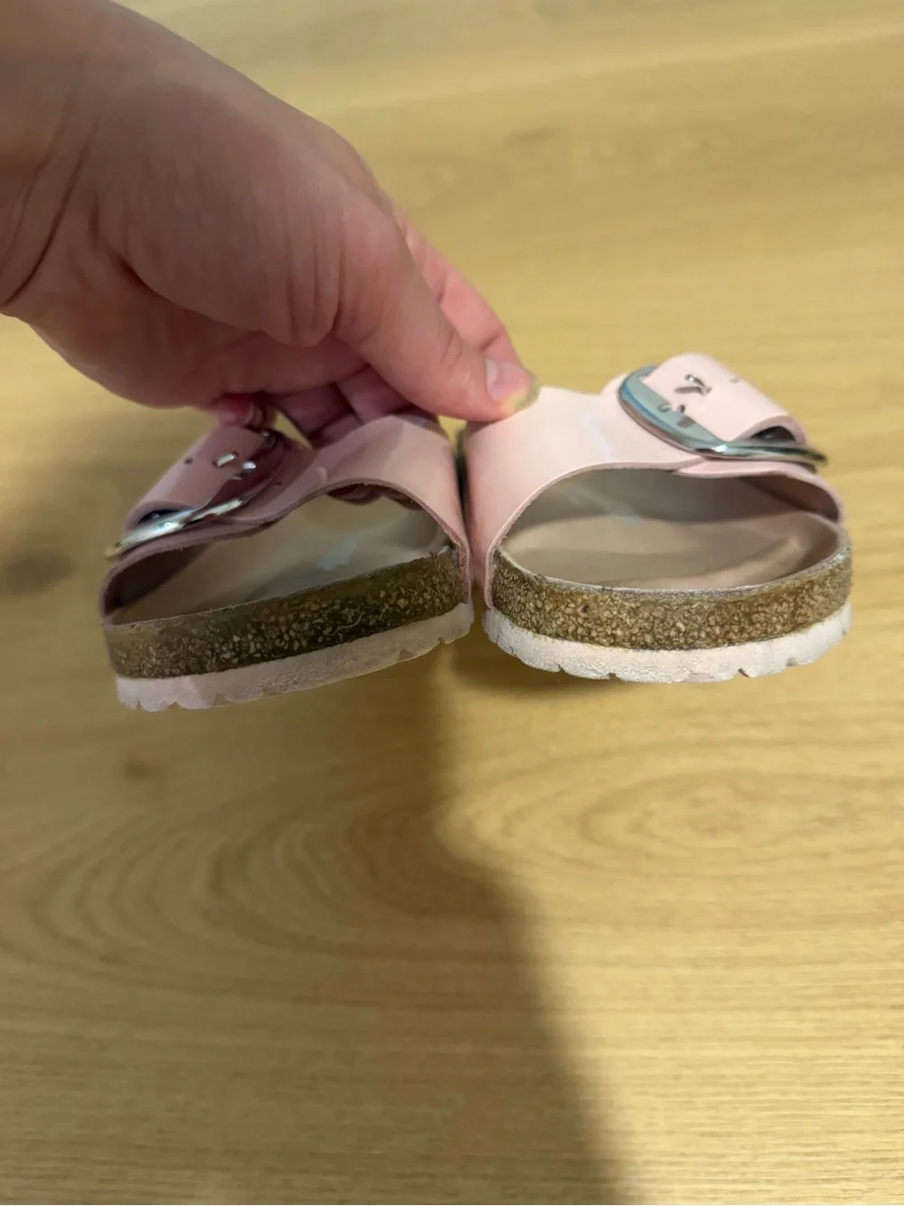 Birkenstock Madrid Patent Leather Slide Sandals - Blush Pink